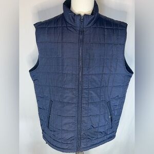 CHAPS Men's Houndstooth Quilted Puffer Vest Full Zip Jacket w/Hand Pockets